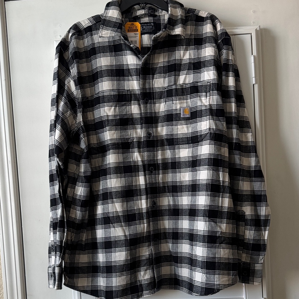 Rugged Flex Midweight Plaid Shirt - Black and White